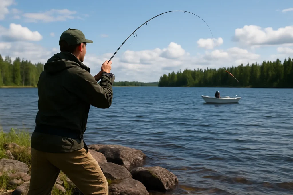 Pitkät heitot kalastus: käytännön oppaan kuvitus