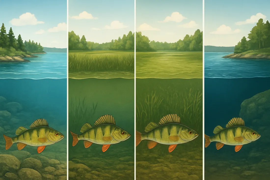 Ahvenen esiintyminen eri järvityypeissä: vaihtoehtojen visuaalinen vertailu