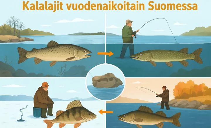 Kalalajit vuodenajoittain suomessa: käytännön oppaan kuvitus